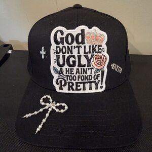 Black Kids Cap with Embellishments